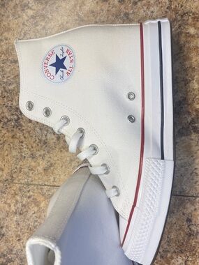 Converse Wedge Canvas Sneakers - White with Red and Black Trim. NO BOX!!